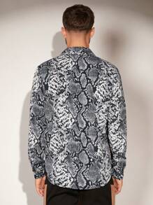 FeverCity Camisa De Hombre Con Estampado De Piel De Serpiente - Multicolor - Ver 2