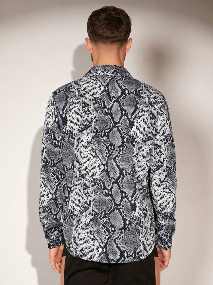 FeverCity Men Snakeskin Print Shirt | SHEIN USA