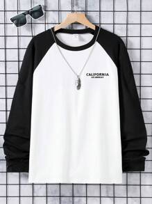 SHEIN Teen Boy Letter Graphic Raglan Sleeve Tee - White - View 1