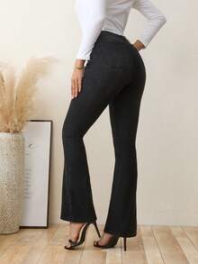 Dây kéo bay Quần ống loe - màu đen - Xem 2