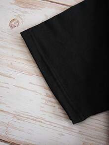 SHEIN EZwear Plus Size Slogan Printed T-shirt - Black - View 3