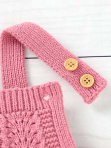 Baby Girls' Knitted Jumpsuit - Pink - View 4