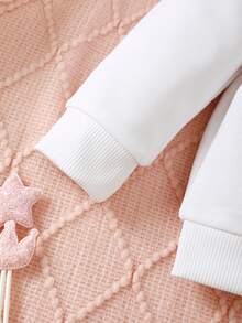 Baby Girl Unicorn Print Ruffle Trim Sweatshirt - White - View 6