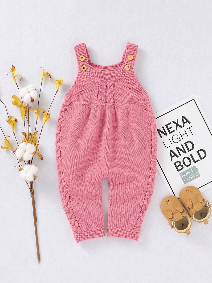 Em bé Cô gái Dệt kim Tổng thể Jumpsuit - Hồng - Xem 1