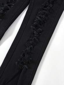 Chica adolescente Jeans desgarro - Negro - Ver 7