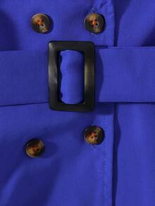 婴儿复古蝴蝶结网眼泡泡袖外套 - 藍色 - 查看 6