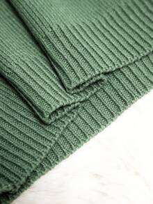SHEIN Essnce 爆米花針織荷葉袖套頭毛衣 - 綠色 - 查看 6