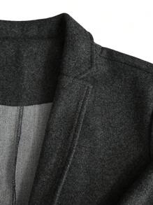 Manfinity Homme Men Lapel Neck Single Breasted Overcoat - Dark Grey - View 4