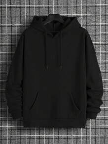 Manfinity Lỏng lẻo phù hợp Nam Slogan & In Hình Thả vai Hoodie - màu đen - Xem 6