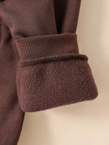 Baby Boy Fox Print 3D Ear Design Pullover & Fox Print Sweatpants - Orange - View 8