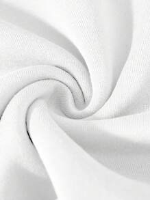 SHEIN EZwear 大碼聖誕圖案加絨內裏運動衫 - 白色 - 查看 4