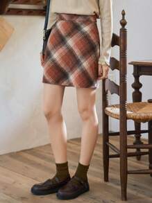 FRIFUL Women's Plaid Skirt Fall,Winter - Multicolor - View 8