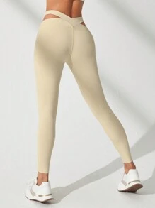 Lifespree Leggings deportivos con abertura cintura cintura