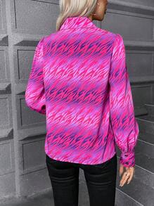 SHEIN LUNE Allover Print Button Front Shirt - Multicolor - View 2