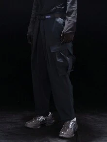 男士戶外功能工裝褲 - 黑色 - 查看 6