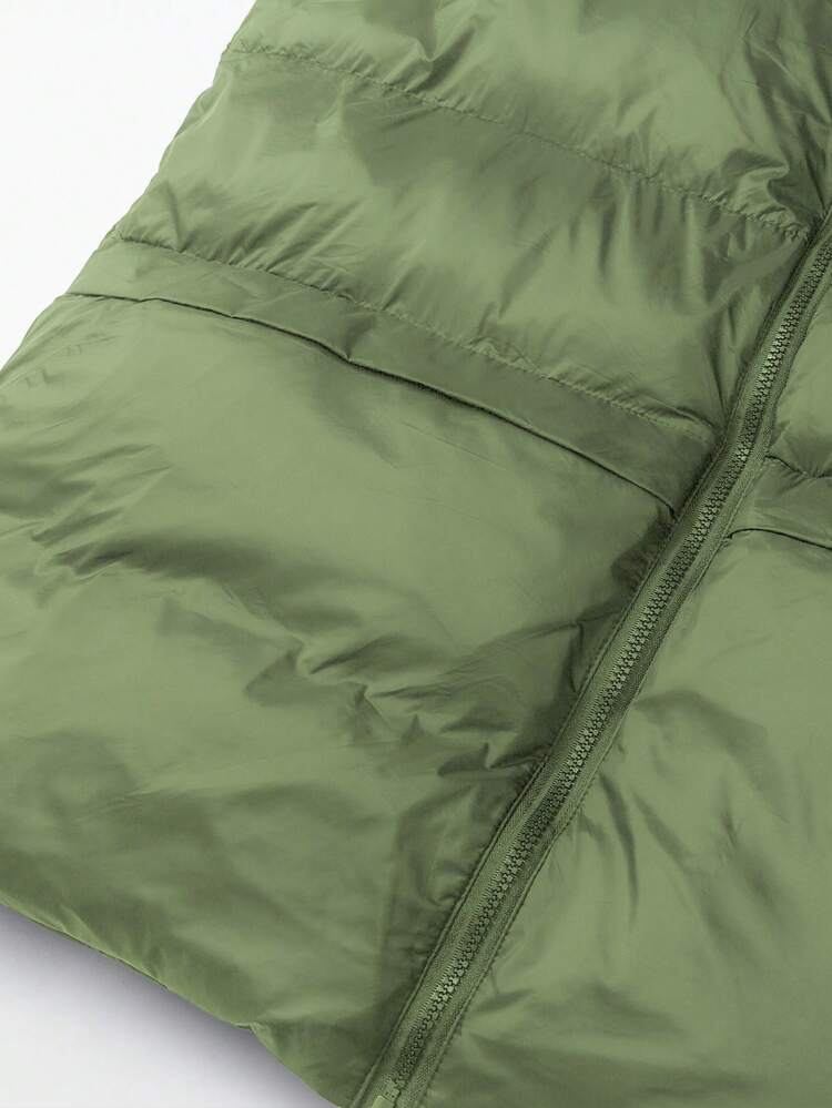 Loose Fit Men's Plus Size Solid Color Zip Up Vest Jacket