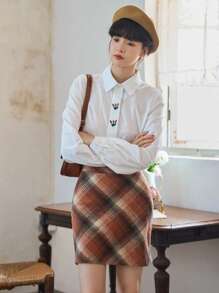 FRIFUL Women's Plaid Skirt Fall,Winter - Multicolor - View 6