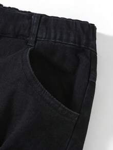 Chica adolescente Jeans desgarro - Negro - Ver 5