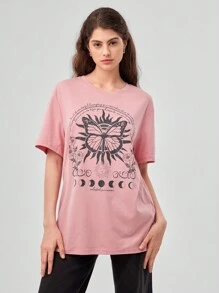 Forever 21 Sun & Butterfly Graphic Tee - Pink - View 4
