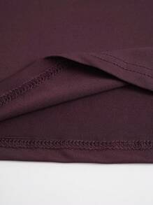 INAWLY Solid Round Neck Tee Fall Cloth For Women - Brown - View 6