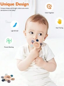 天然木環矽膠嬰兒牙膠/磨牙玩具