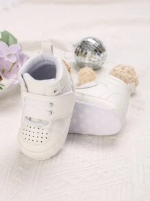 Baby Boy Hook-and-loop Fastener Strap High Top Sneakers - White - View 2