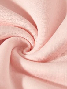 SHEIN EZwear Figure & Slogan Graphic Thermal Lined Sweatshirt - Pink - View 5