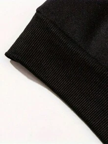 Men Letter Graphic Drop Shoulder Sweatshirt - Black - View 5