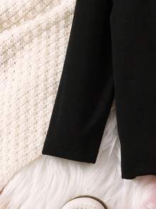 SHEIN Young Girl 2pcs Cut Out Front Tee - Black - View 6