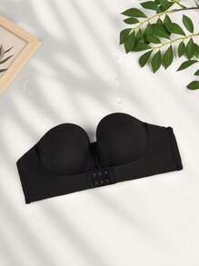 Sujetador unicolor con diseño con hebilla tubo - Negro - Ver 1