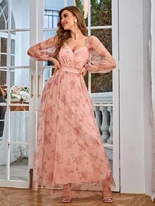 Simplee 女士晚宴禮服裙 - 粉色 - 查看 5