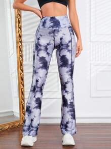 Easithlete 紮染寬腰帶喇叭運動褲 - 深灰色 - 查看 3