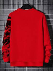 Manfinity Homme Men Plus Tiger Print Sweatshirt - Red - View 2