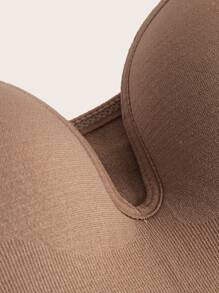 Easithlete 2pcs Solid Ribbed Knit Sports Push Up Bra - Multicolor - View 7