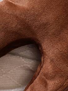 SHEIN 男嬰卡通刺繡3D耳朵設計連帽前拉鍊法蘭絨連身褲