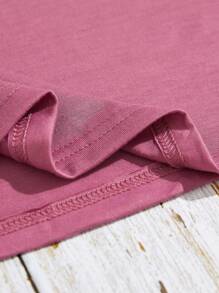 SHEIN EZwear Hơn In Trái tim Áo thun - Màu tím - Xem 4