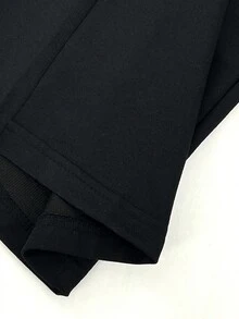 SHEIN Unity Đồ họa Chữ cái Chân bùng Quần thể thao - màu đen - Xem 5