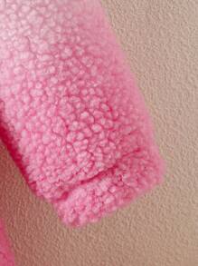 Vestido sudadera con capucha de peluche degradado para bebé niña, otoño - Rosa - Ver 4