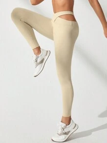Lifespree Leggings deportivos con abertura cintura cintura