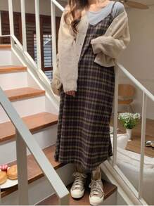 DAZY 女性格紋背心連身裙 - 彩色 - 查看 8