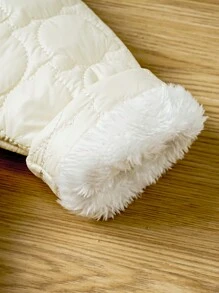 Áo khoác có cổ cho bé trai Borg Túi kép có nút phía trước Áo khoác đệm phía trước - trắng - Xem 6