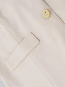 SHEIN Unity 前紐扣繞頸露背馬甲西裝外套&半身裙 - 杏色 - 查看 5