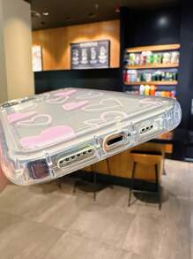 GIOIA TANG Heart Shaped Clear Phone Case - Pink - View 3