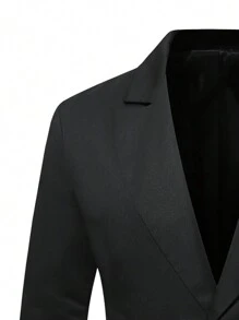 Manfinity Mode Nam Lỏng lẻo phù hợp Màu thuần Nút đơn Cổ bẻ Áo vest - màu đen - Xem 6