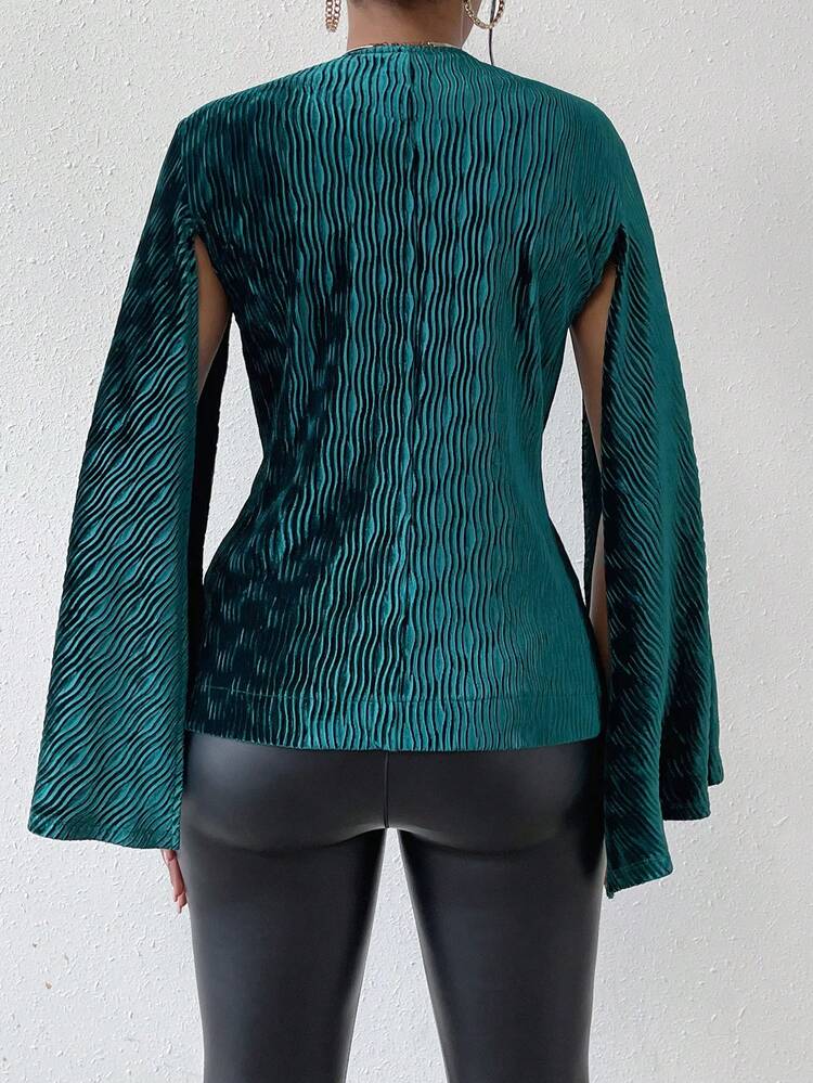 Cloak Sleeve Single Button Placket Cape Blazer Fall Cloth For Women