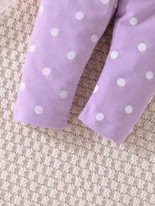 Baby Girl 3pcs Polka Dot Print Pants - Multicolor - View 8