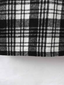 Manfinity Homme Loose-Fit Men's Plaid Printed Coat Without T-Shirt - Black and White - View 7