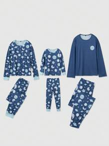 2pcs Cartoon Graphic PJ Set - Grey - View 6