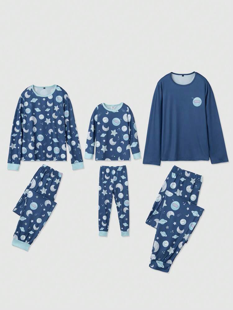2pcs Cartoon Graphic PJ Set