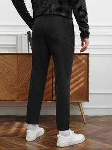 Manfinity NiteLyfe 男士編織休閒褲,側袋款式 - 黑色 - 查看 2